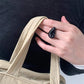 Irregular Wide Large Chunky Rings for Women Vintage Crystal Resin Autumn Winter Geometric Stacking Wear Finger Jewelry