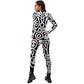 Geometry Print Holiday Party Bodysuit Women Jumpsuit Carnival Party Stretch Casual Wear Cosplay Costume Sexy Jumpsuit