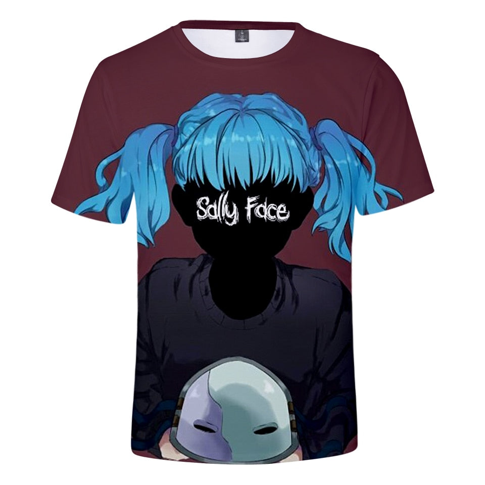Summer Sally Face 3D t shirt Men/women Harajuku Short Sleeve 3D Print Sally Face Men's T-shirt Harajuku High Quality Clothe