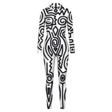 Geometry Print Holiday Party Bodysuit Women Jumpsuit Carnival Party Stretch Casual Wear Cosplay Costume Sexy Jumpsuit