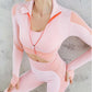 Zipper Sweatshirt Women Seamless Breathable Yoga Wear Fitness Suit Set