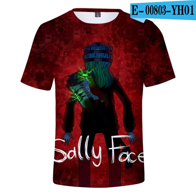 Summer Sally Face 3D t shirt Men/women Harajuku Short Sleeve 3D Print Sally Face Men's T-shirt Harajuku High Quality Clothe