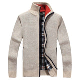 New Men's Sweaters Autumn Winter Warm Cashmere Wool Zipper Cardigan Sweaters Man Casual Knitwear Sweatercoat male clothe