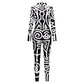 Geometry Print Holiday Party Bodysuit Women Jumpsuit Carnival Party Stretch Casual Wear Cosplay Costume Sexy Jumpsuit