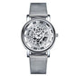 SOXY Luxury Skeleton Men Watch Women Wrist Watches Fashion Montre Homme Gold Wrist Watch Men Steel Mesh Men's Watch
